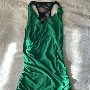 Marshmallow green lace cow neck top!